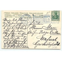 n°21586 - Carte Gaufrée - Viel Glück zum neuen Jahre - Ange assis sur un sac rempli de pièces