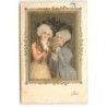 n°21596 - Carte Gaufrée - MSM - Meissner - Deux jeunes femmes style victorien en portrait dans un cadre
