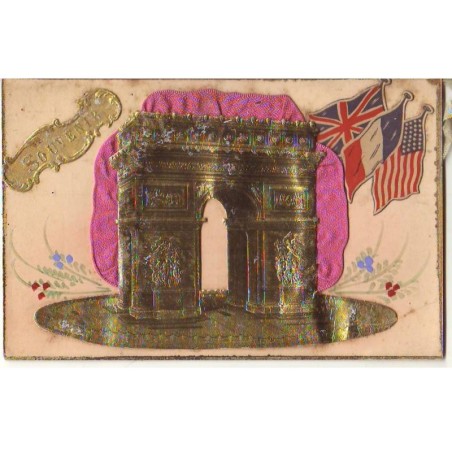 n°21603 - Souvenir - Arc de Triomphe et Drapeaux