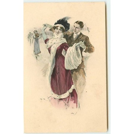 n°11326 - Carte Illustrateur - MM Vienne n°751 - R. Pannett - Couple faisant du Patin à Glace