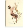 n°21619 - Fantaisie - Jeune femme sur une balançoire, tenant une corne d'abondance