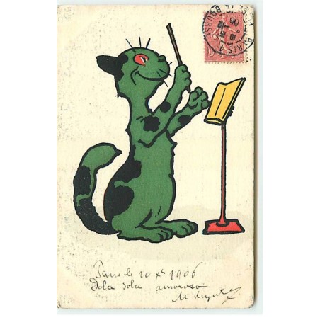 n°21627 - Illustrateur - Lewin - MM Vienne n°241 - Chat Vert jouant au Chef d'Orchestre