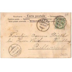 n°21651 - Carte avec petites perles - Femme brune avec un bijou dans les cheveux