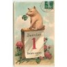 n°11331 - Carte Fantaisie Gaufrée - Bonne Année - 1er Janvier - Cochon