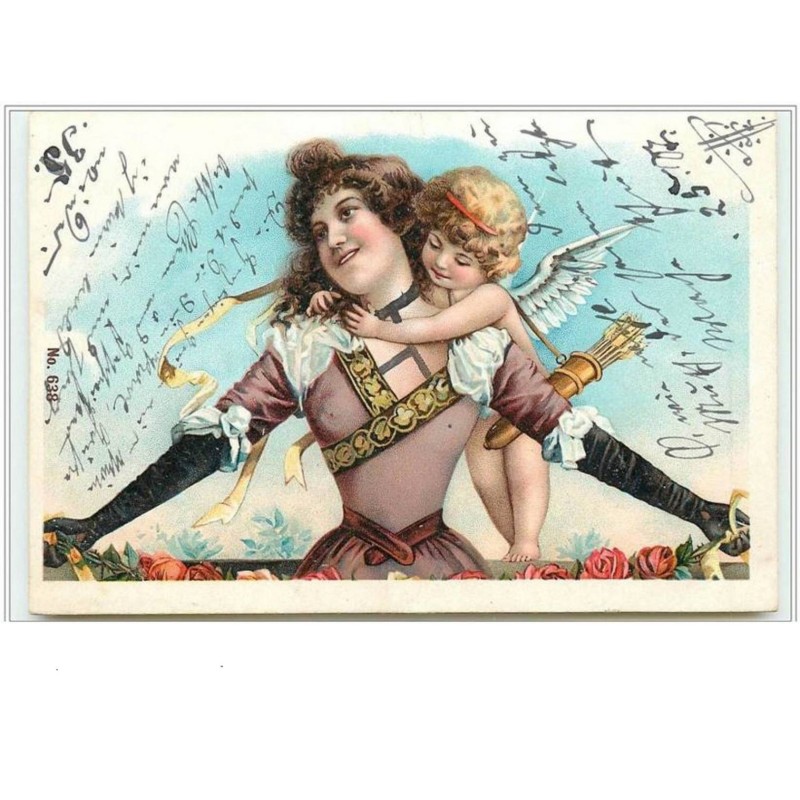 n°2167 - Angelot enlaçant une femme - cupidon