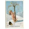 n°21693 - Barth - Herzlichen Neujarsgruss - Ange secouant un arbre pour faire tomber des pièces d'or