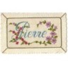 n°21701 - Carte Brodée - Prénom Pierre - Fleurs