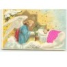 n°2171 - Carte Gaufrée - Ange gardien, enfant et poupée