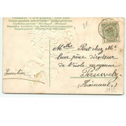 n°2172 - Carte Gaufrée - Angelot et panier de roses