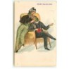 n°21723 - Poissons habillés - To my Valentine - Couple assis sur un fauteuil