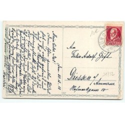 n°21732 - Ein Glückliches Neujahr - Fillette près d'un bonhomme de neige