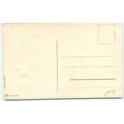 n°11339 - Carte Fantaisie Gaufrée - Fröhliche Weihnachten - Enfants, chiens et Luge