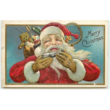 n°11340 - Carte Fantaisie Gaufrée - Merry Christmas - Santa Claus