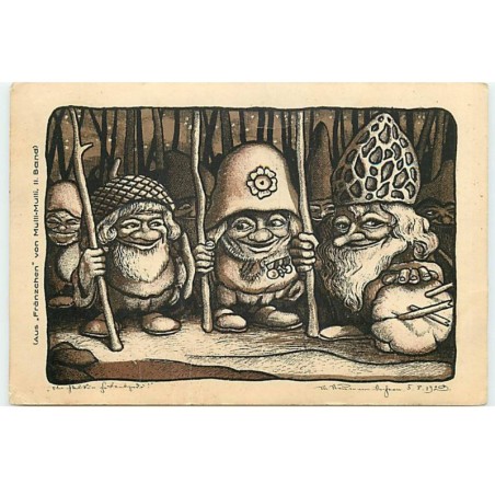 n°21766 - Aus Franzchen von Mulli-Mulli - Nains portant des casques, des bâtons et un des médailles