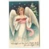 n°21775 - Fröhliche Weihnachten - Ange gardien lisant à la lumière d'une bougie