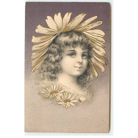 n°21795 - Clapsaddle - Fillette coiffée d'une marguerite