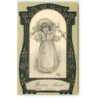 n°21796 - Carte Gaufrée - Clapsaddle - Bonne Année - Jeune fille jouant des fleurs