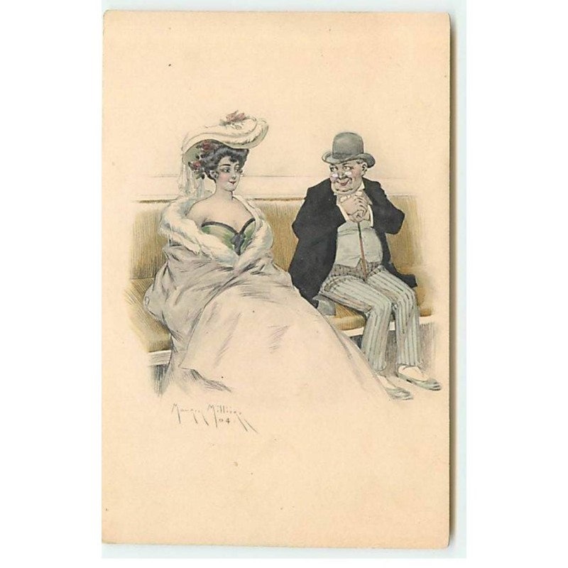 n°21812 - MM Vienne n°215 - Maurice Millière - Homme discutant avec une jeune femme sur une banquette