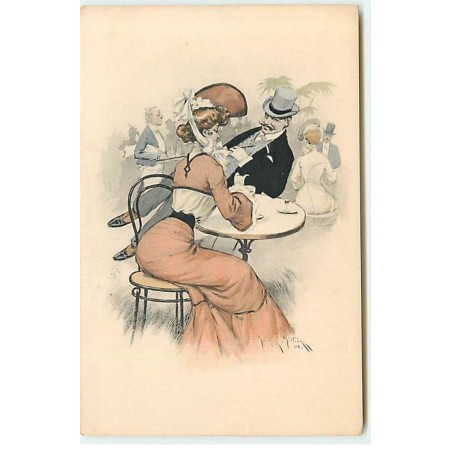 n°21814 - MM Vienne n°215 - Maurice Millière - Couple prenant un verre à une terrasse de café