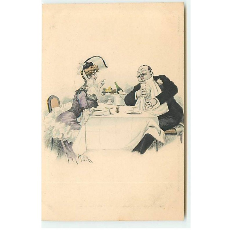 n°21815 - MM Vienne n°215 - Maurice Millière - Couple riant lors d'un repas