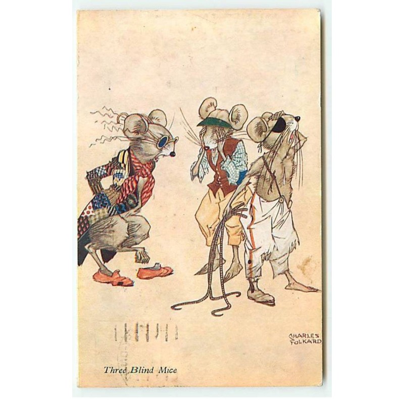 n°21818 - Charles Folkard - Three Blind Mice - Souris habillées aveugles