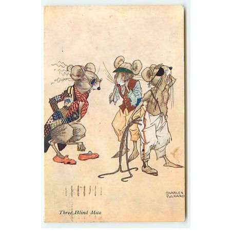 n°21818 - Charles Folkard - Three Blind Mice - Souris habillées aveugles