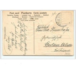 n°2182 - Carte Gaufrée - Angelot accrochant un champignon à une porte