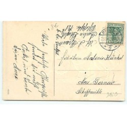 n°21839 - Carte Gaufrée - Fröhliche Ostern - Un coq, des poules et des poussins