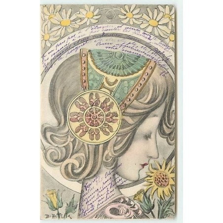 n°11367 - Carte Illustrateur - B. Patella - Art Nouveau - Femme de Profil
