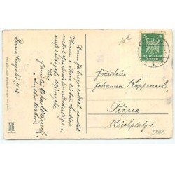 n°21869 - Style Florence Hardy -  Herzliche Neujahrsgrüsse - Fillettes en fil indienne en tenue verte