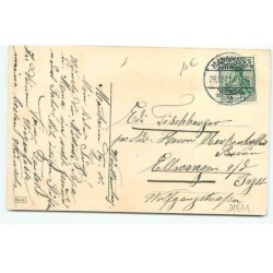 n°21871 - Prosit Neujahr - Enfants habillés en ramoneur trinquant sur un toit au clair de lune