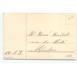 n°21874 - Bonne Année - Ramoneur portant deux cochons dans une rue enneigée
