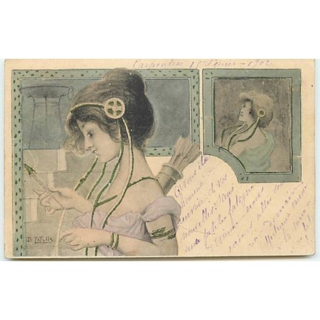 n°11370 - Carte Illustrateur - B. Patella - Art Nouveau - Femme avec carquois et Flèches