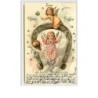 n°2188 - Carte légèrement Gaufrée - Angelots et fer à cheval