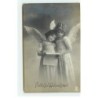 n°21897 - Grete Reinwald - Fröhliche Weihnachten - Fillettes avec des ailes d'anges tenant une partition
