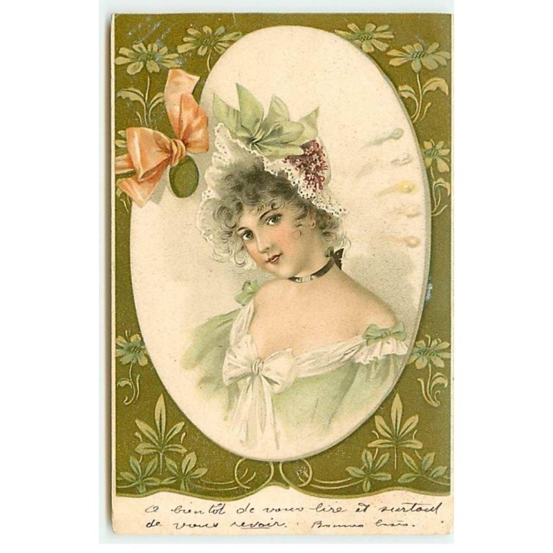 n°21918 - Portrait d'une jeune femme sur une palette