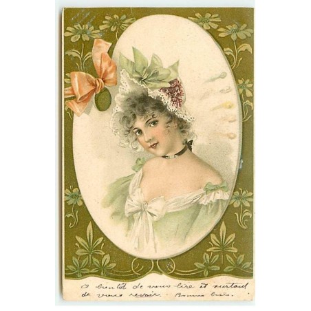 n°21918 - Portrait d'une jeune femme sur une palette