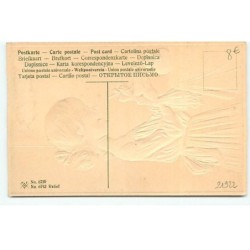 n°21922 - Carte Gaufrée - Vive Ste-Catherine - Vieille femme prenant le thé