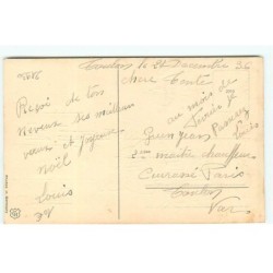 n°21930 - Deux anges apportant cadeaux, fruits et sapin dans la forêt
