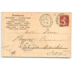 n°21943 - Lièvre habillé rangeant des oeufs dans un panier