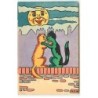 n°21967 - MM Vienne n°614 - H.A.W. - Chats s'embrassant sur un mur au clair de lune, dont un chat vert