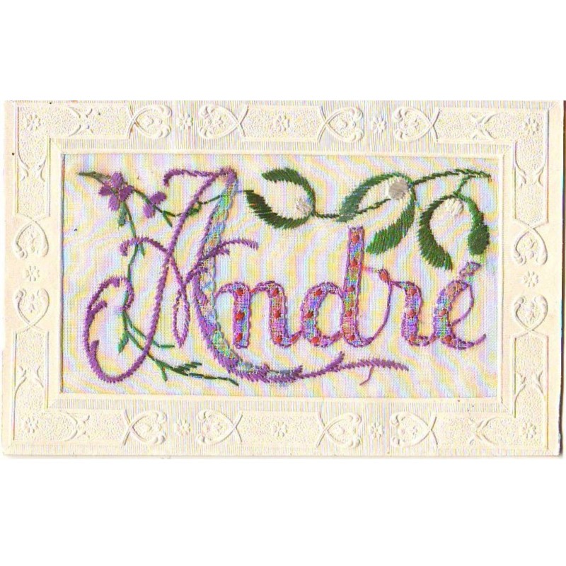 n°22001 - Carte Brodée - Prénom - André