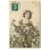 n°22010 - M.M Vienne n°355 - Saint-Louis - Jeune femme cueillant des roses