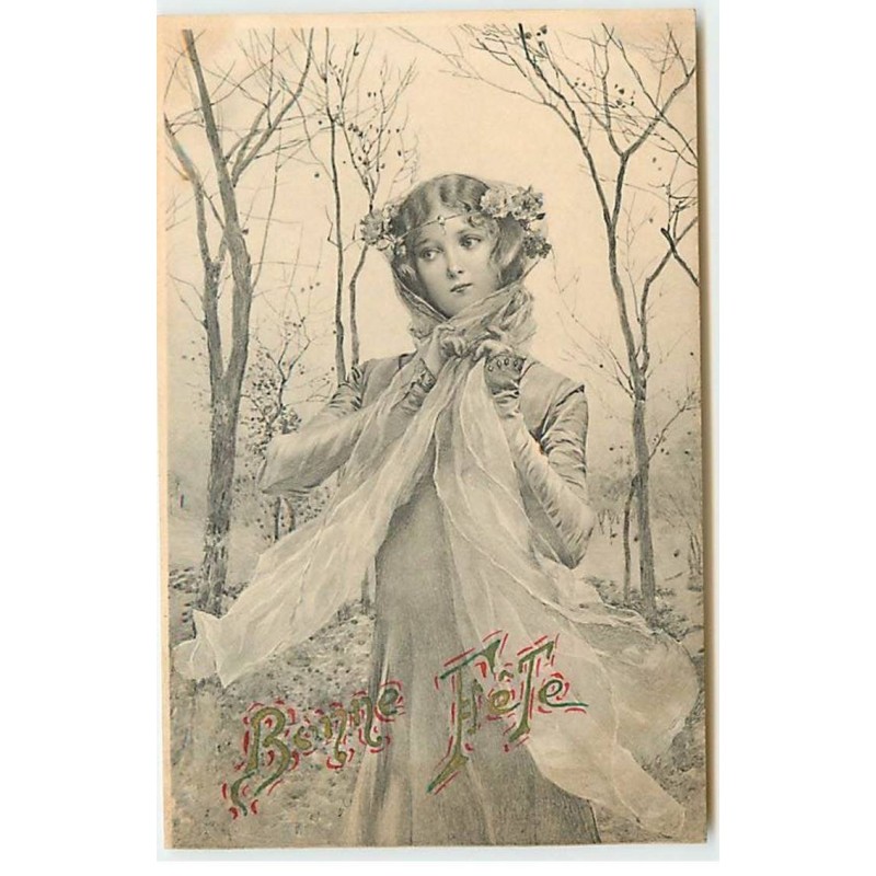 n°22011 - MM Vienne n°355 - Bonne Fête - Jeune femme nouant un voile sur sa tête