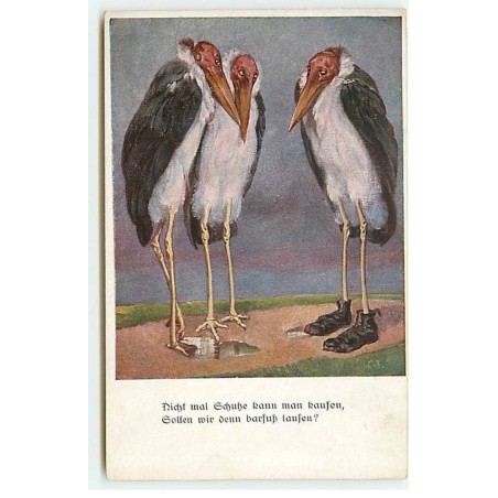n°22019 - MM Vienne n°1245 - Oiseaux, trois échassiers l'un portant des chaussures