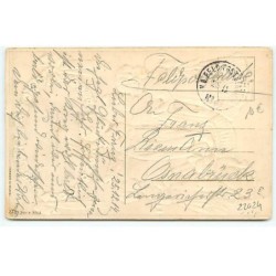 n°22024 - Carte Gaufrée - Herzlichen Glückwunsch zum neuen Jahre - Garçon, jeunes filles et un teckel