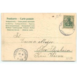 n°22037 - Carte Gaufrée - Fröhliche Ostern - Nains près d'un coq