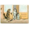 n°22045 - M. Boulanger - Le jour de l'an du Concierge - Chats dont l'un tenant un balai - Cat