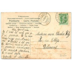 n°22050 - Carte Gaufrée - Deux fillettes chuchotant près d'un bouleau