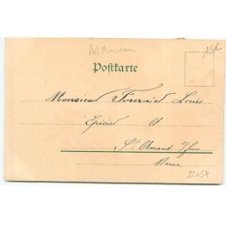 n°22057 - Carte avec Paillettes - Art Nouveau - Jeune femme au milieu de roses
